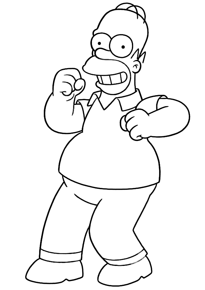 Homer eats a doughnut